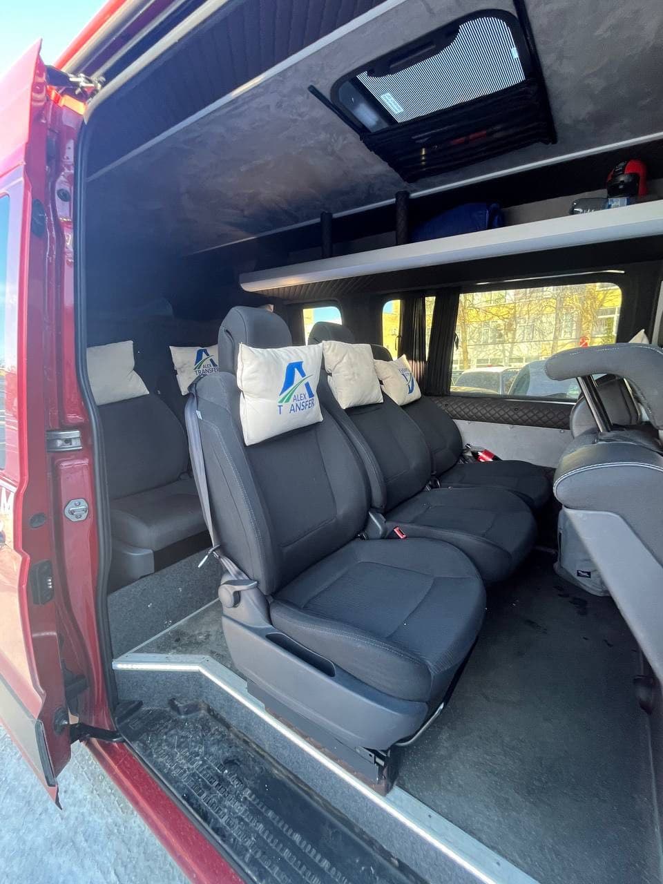 AlexTransfer minibus interior — leather seats